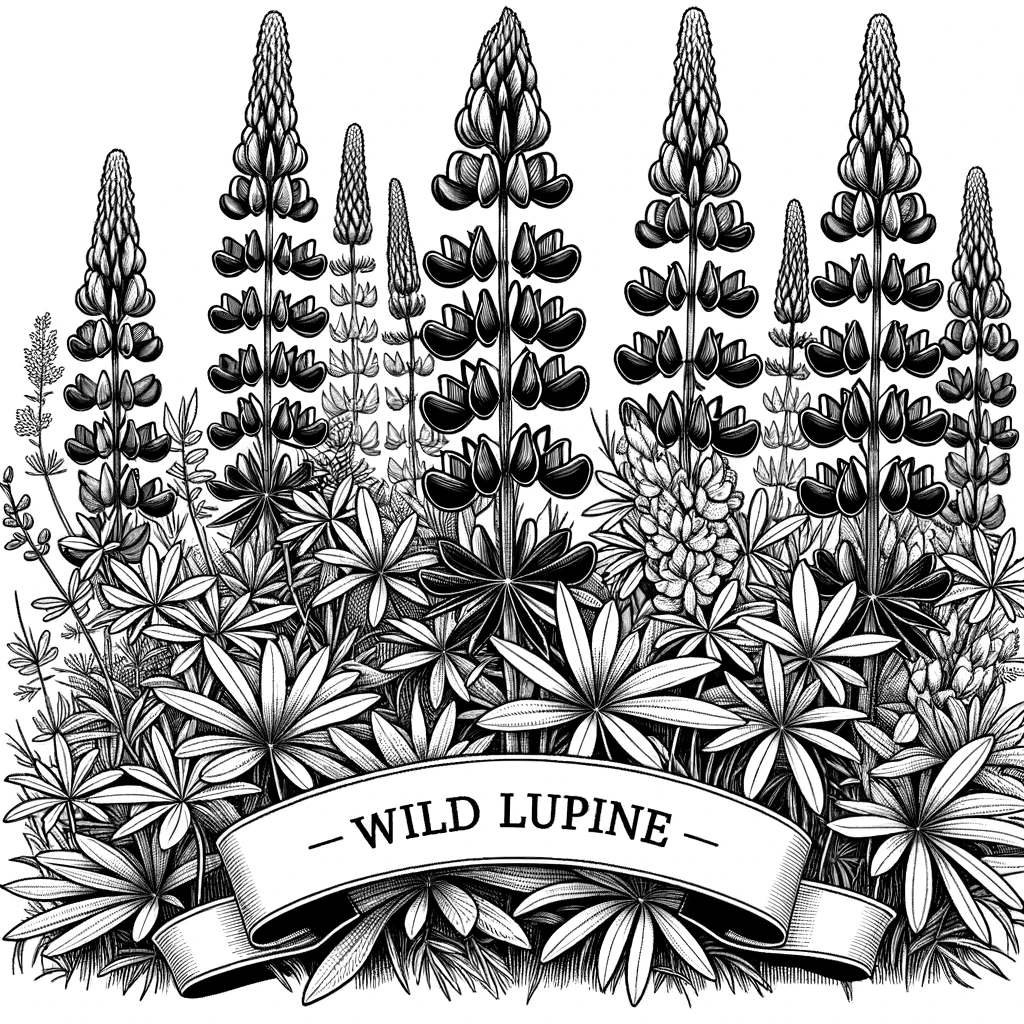 Wild Lupine Line Drawing - Know the Natives Coloring Companion