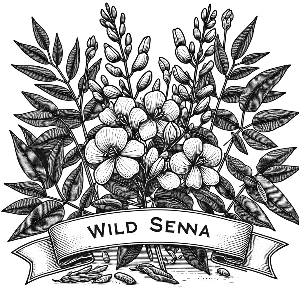 Wild Senna Line Drawing - Know the Natives Coloring Companion