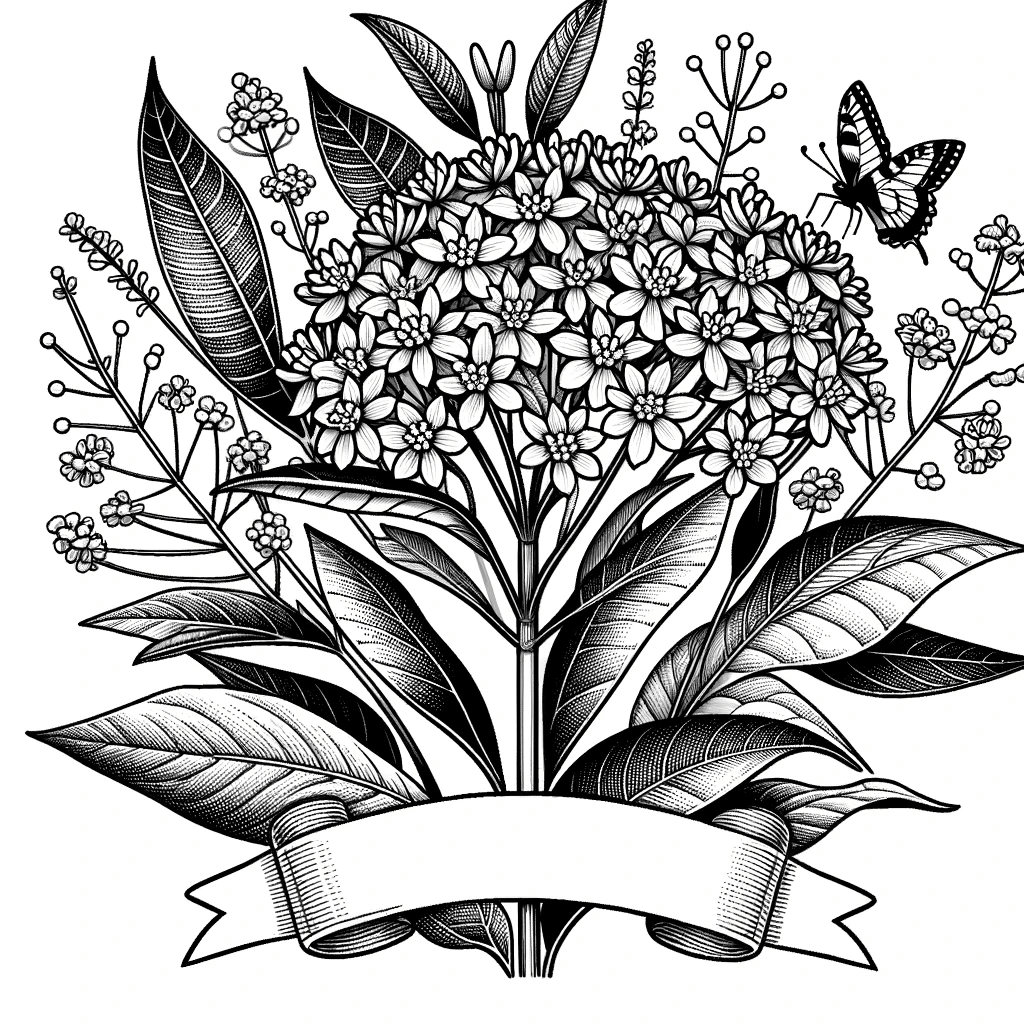 Butterfly Milkweed Line Drawing - Know the Natives Coloring Companion